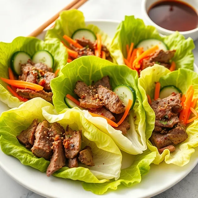 Asian-Inspired Steak Lettuce Wraps