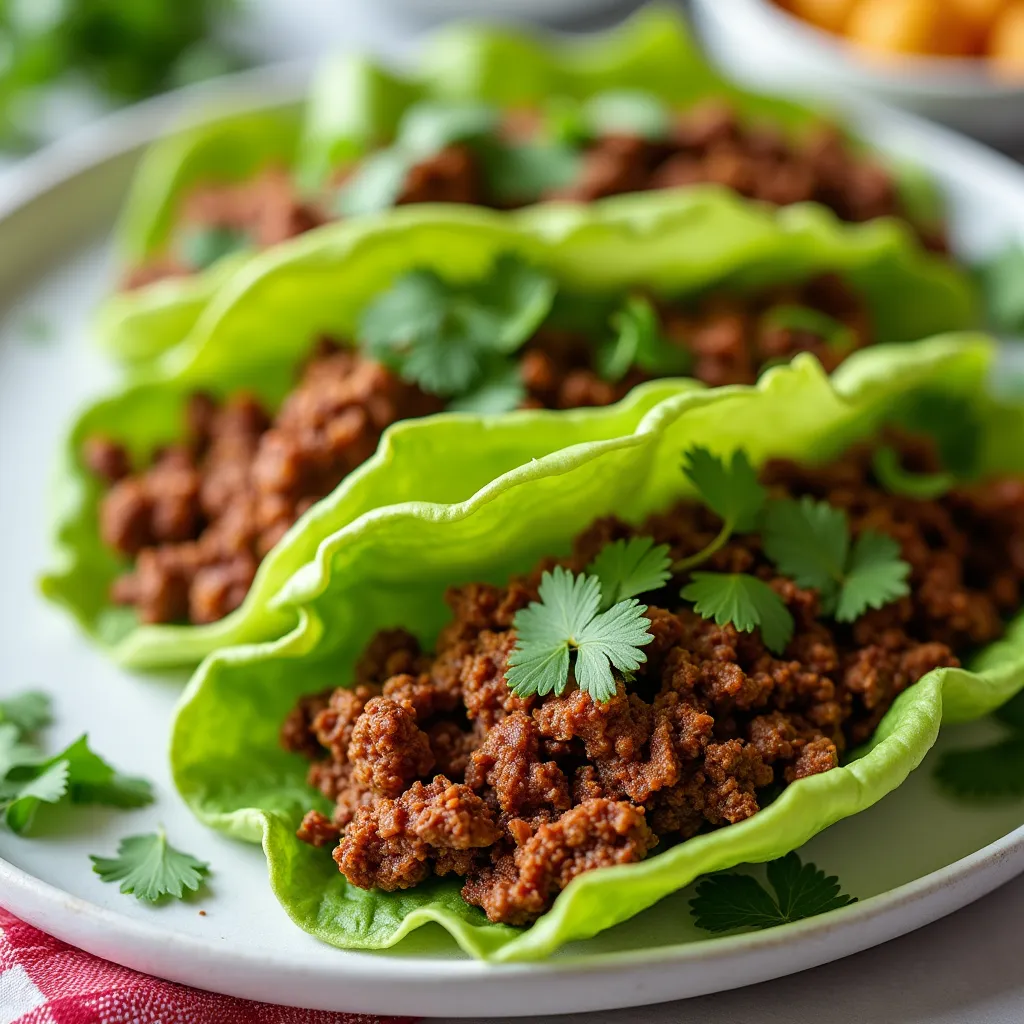 Ground Beef Tacos with Lettuce Wraps