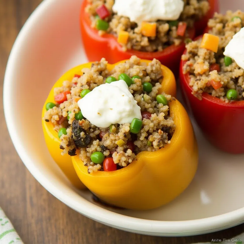 Stuffed Bell Peppers with Quinoa and Veggies