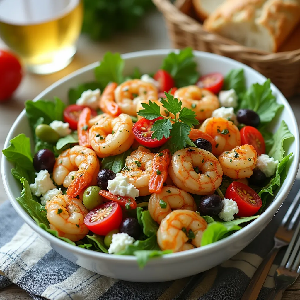 Mediterranean Chicken and Shrimp Salad